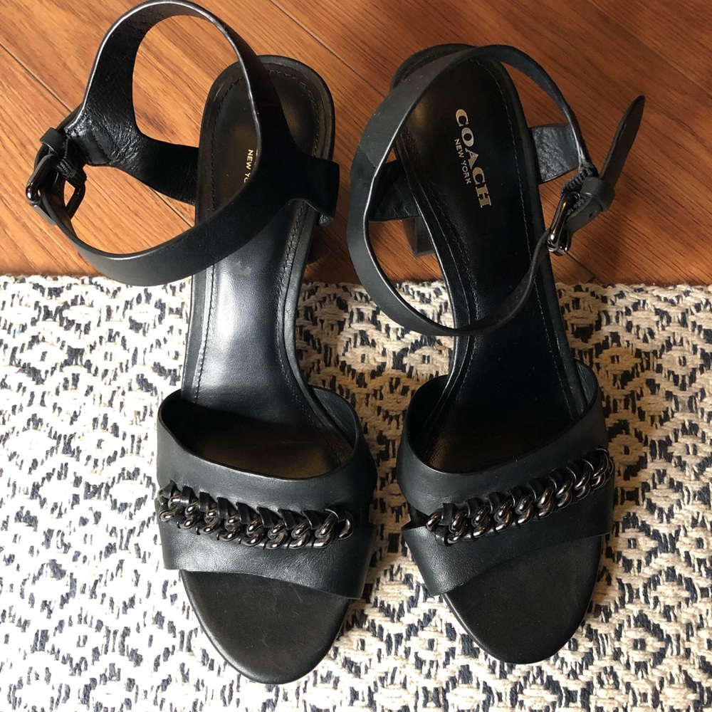 Coach Leather Heeled Sandals